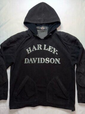 Harley Davidson Size M Vintage Black & Green Padded Motorcycle Riding Jacket